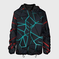 Куртка с капюшоном мужская Геометрический фон, цвет: 3D-черный