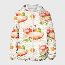 Куртка с капюшоном мужская Яблочный пирог, цвет: 3D-белый