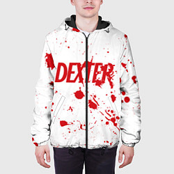 Куртка с капюшоном мужская Dexter logo Декстер брызги крови, цвет: 3D-черный — фото 2