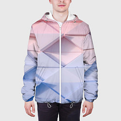 Куртка с капюшоном мужская Треугольники для тебя, цвет: 3D-белый — фото 2