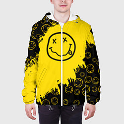 Куртка с капюшоном мужская Nirvana Smile Нирвана Рваный Паттерн, цвет: 3D-белый — фото 2