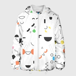 Куртка с капюшоном мужская TOCA BOCA УЗОР ФОН, цвет: 3D-белый