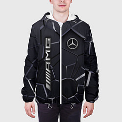 Куртка с капюшоном мужская Mercedes AMG 3D плиты, цвет: 3D-белый — фото 2