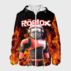 Куртка с капюшоном мужская ROBLOX FIRE РОБЛОКС ОГОНЬ ПОЖАРНЫЙ, цвет: 3D-белый