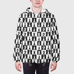 Куртка с капюшоном мужская Шахматы Шахматные Фигуры, цвет: 3D-белый — фото 2