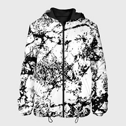 Куртка с капюшоном мужская Эффект линогравюры, цвет: 3D-черный
