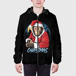 Куртка с капюшоном мужская CHRISTMAS обезьяна, цвет: 3D-черный — фото 2