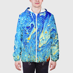 Куртка с капюшоном мужская Сползающие краски, цвет: 3D-белый — фото 2