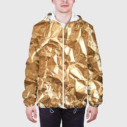 Куртка с капюшоном мужская Мятая Фольга, цвет: 3D-белый — фото 2