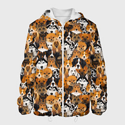 Куртка с капюшоном мужская Разные Собаки, цвет: 3D-белый