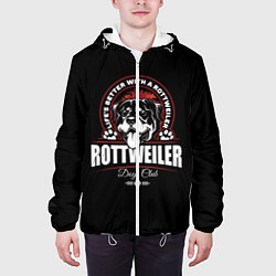 Куртка с капюшоном мужская Ротвейлер Rottweiler, цвет: 3D-белый — фото 2
