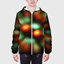 Куртка с капюшоном мужская Вспышка света в виде ярких линий, цвет: 3D-белый — фото 2