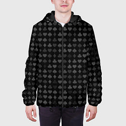 Куртка с капюшоном мужская Масти карт темные, цвет: 3D-черный — фото 2