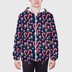 Куртка с капюшоном мужская Christmas Candy, цвет: 3D-белый — фото 2