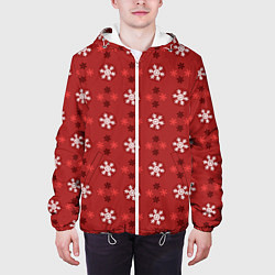 Куртка с капюшоном мужская Snowflakes, цвет: 3D-белый — фото 2