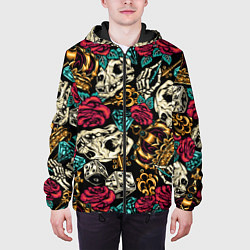 Куртка с капюшоном мужская Узор для хипстера, цвет: 3D-черный — фото 2