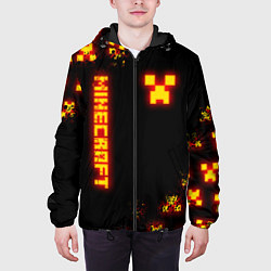 Куртка с капюшоном мужская MINECRAFT ОГНЕННЫЙ КРИПЕР, цвет: 3D-черный — фото 2
