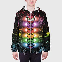 Куртка с капюшоном мужская Geometry Dash: Levels, цвет: 3D-белый — фото 2