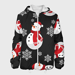 Куртка с капюшоном мужская Снеговик!, цвет: 3D-белый