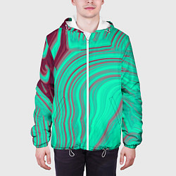 Куртка с капюшоном мужская Зеленый прилив, цвет: 3D-белый — фото 2
