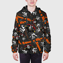 Куртка с капюшоном мужская КОРОЛЬ И ШУТ РУССКИЙ РОК УЗОР, цвет: 3D-черный — фото 2