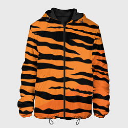 Куртка с капюшоном мужская Шкура тигра вектор, цвет: 3D-черный