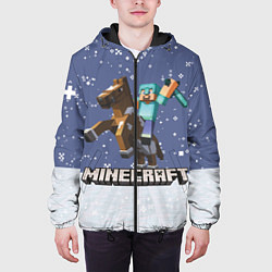Куртка с капюшоном мужская Майнкрафт Зима, цвет: 3D-черный — фото 2