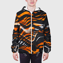 Куртка с капюшоном мужская Окрас тигра, цвет: 3D-белый — фото 2