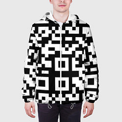 Куртка с капюшоном мужская Qr codeкуаркод, цвет: 3D-белый — фото 2