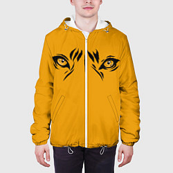 Куртка с капюшоном мужская Взгляд тигра fire theme, цвет: 3D-белый — фото 2
