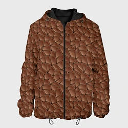 Куртка с капюшоном мужская Шоколадная Текстура, цвет: 3D-черный