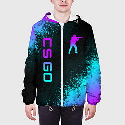 Куртка с капюшоном мужская CS GO NEON SYMBOL STYLE SKIN КС ГО НЕОН, цвет: 3D-белый — фото 2