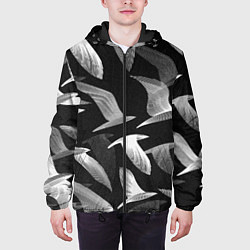Куртка с капюшоном мужская Стая птиц 01, цвет: 3D-черный — фото 2