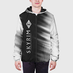 Куртка с капюшоном мужская СКАЙРИМ Абстракция По вертикали, цвет: 3D-черный — фото 2