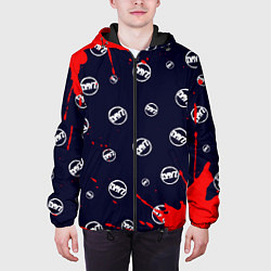 Куртка с капюшоном мужская DAYZ - Брызги Паттерн, цвет: 3D-черный — фото 2
