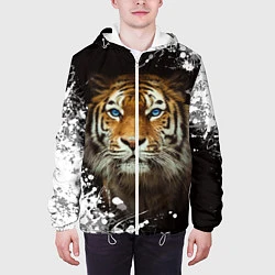 Куртка с капюшоном мужская Год тигра2022, цвет: 3D-белый — фото 2
