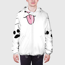 Куртка с капюшоном мужская Лапы,усы,хвост, цвет: 3D-белый — фото 2