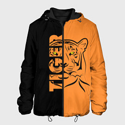 Куртка с капюшоном мужская Тигр - Tiger, цвет: 3D-черный