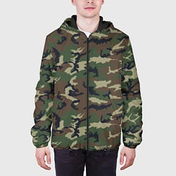 Куртка с капюшоном мужская Камуфляж: классика, цвет: 3D-черный — фото 2
