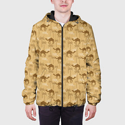 Куртка с капюшоном мужская Верблюды, цвет: 3D-черный — фото 2