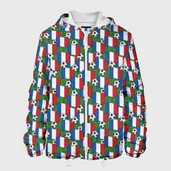 Куртка с капюшоном мужская Франция футбол, цвет: 3D-белый