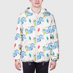 Куртка с капюшоном мужская Детский плавательный круг, цвет: 3D-белый — фото 2