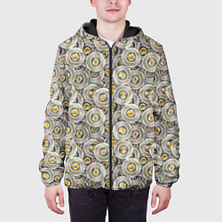 Куртка с капюшоном мужская Разная Криптовалюта, цвет: 3D-черный — фото 2