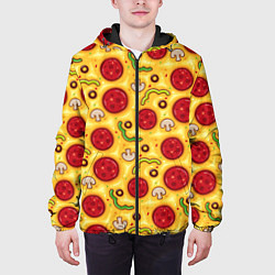 Куртка с капюшоном мужская Pizza salami, цвет: 3D-черный — фото 2