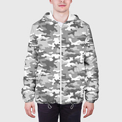 Куртка с капюшоном мужская Серый Военный Камуфляж, цвет: 3D-белый — фото 2