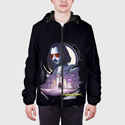 Куртка с капюшоном мужская Cyberpunk 2077 Киану в игре, цвет: 3D-черный — фото 2