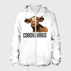 Куртка с капюшоном мужская Corovavirus, цвет: 3D-белый
