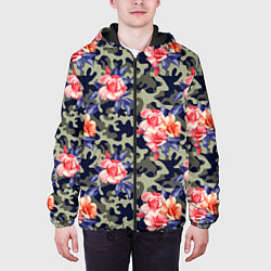 Куртка с капюшоном мужская Military rose, цвет: 3D-черный — фото 2
