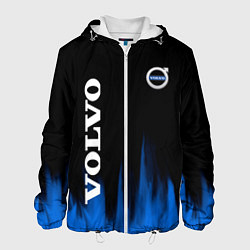 Куртка с капюшоном мужская Volvo синий огонь, цвет: 3D-белый