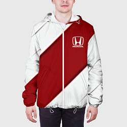Куртка с капюшоном мужская Honda - Red sport, цвет: 3D-белый — фото 2
